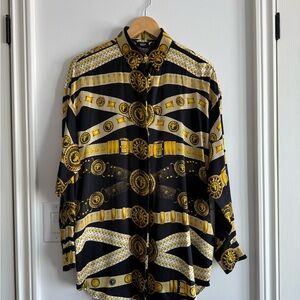 Versace Woman Black and Gold Patterned Shirt